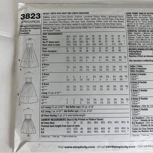 Simplicity Sewing patterns 3823 size 6-14 halter dress - Picture 5 of 6